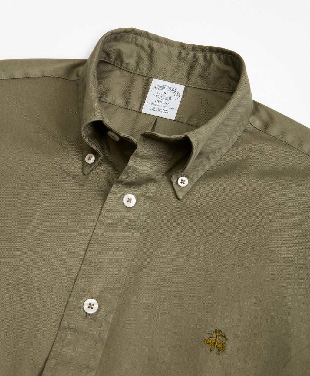 Brooks Brothers Men Regent Fit Garment-Dyed Twill Sport Shirt