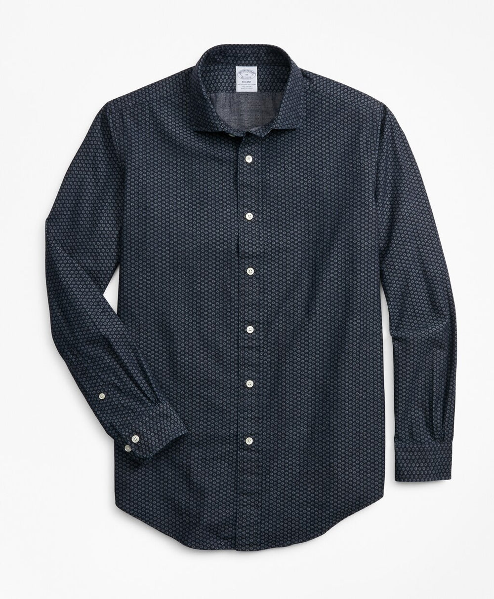 Brooks Brothers Men Regent Fit Mini-Floral Print Sport Shirt