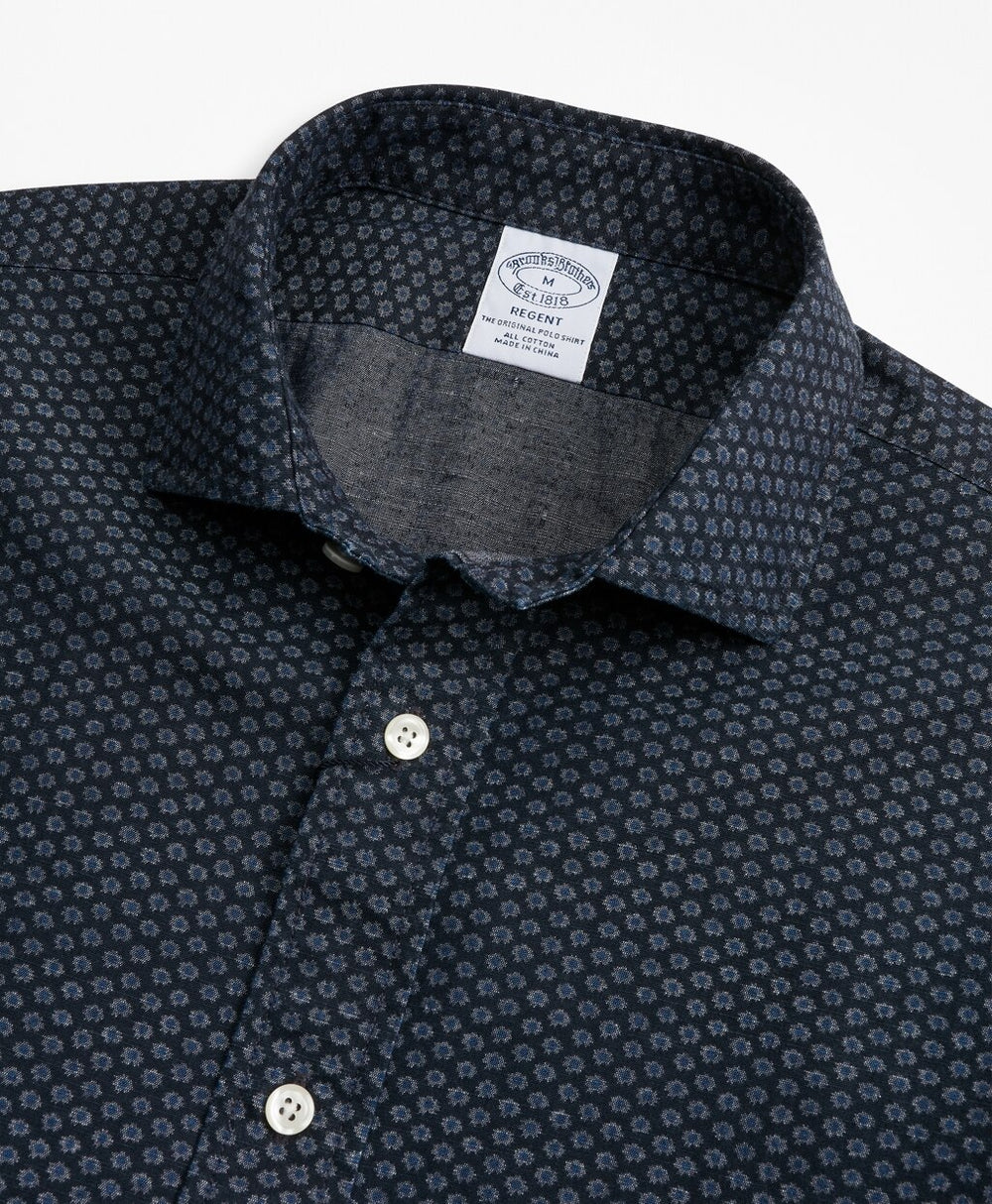 Brooks Brothers Men Regent Fit Mini-Floral Print Sport Shirt