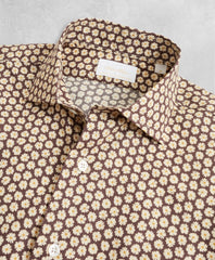 Brooks Brothers Men Golden Fleece® Regent Fit Brown Floral Sport Shirt