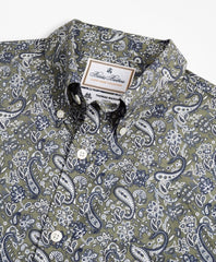 Brooks Brothers Men Luxury Collection Milano Slim-Fit Sport Shirt, Button-Down Collar Paisley Print