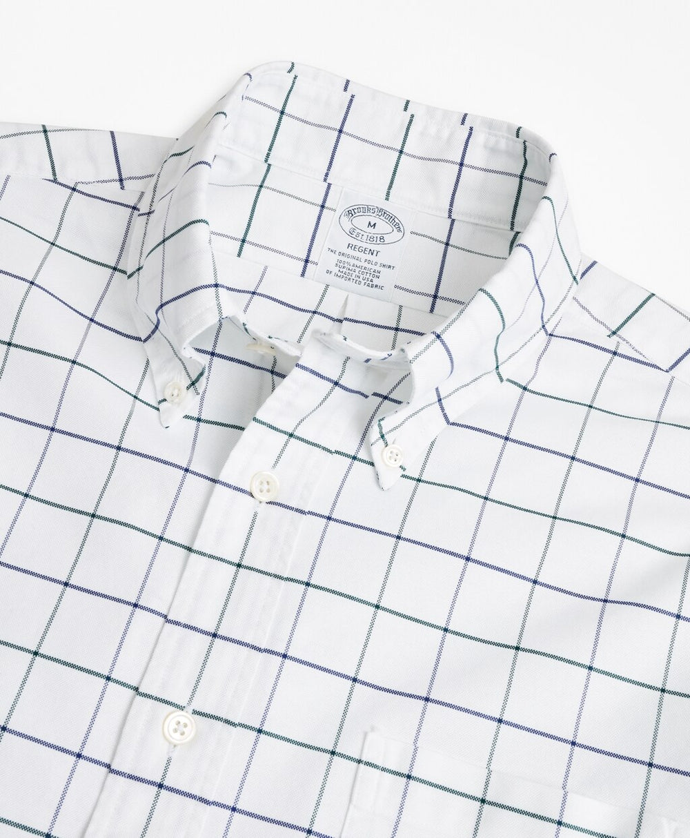 Brooks Brothers Men Regent Fit Oxford Windowpane Sport Shirt
