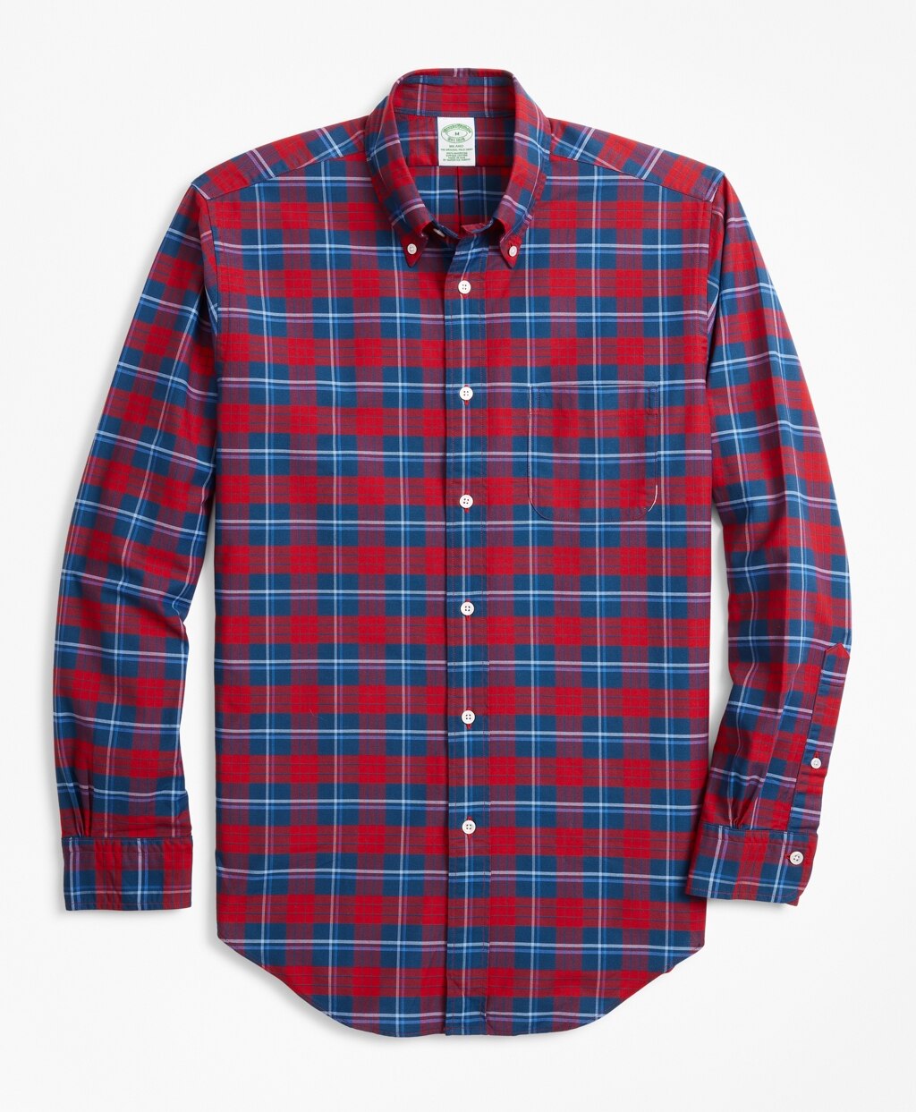 Brooks Brothers Men Milano Fit Oxford Bold Plaid Sport Shirt