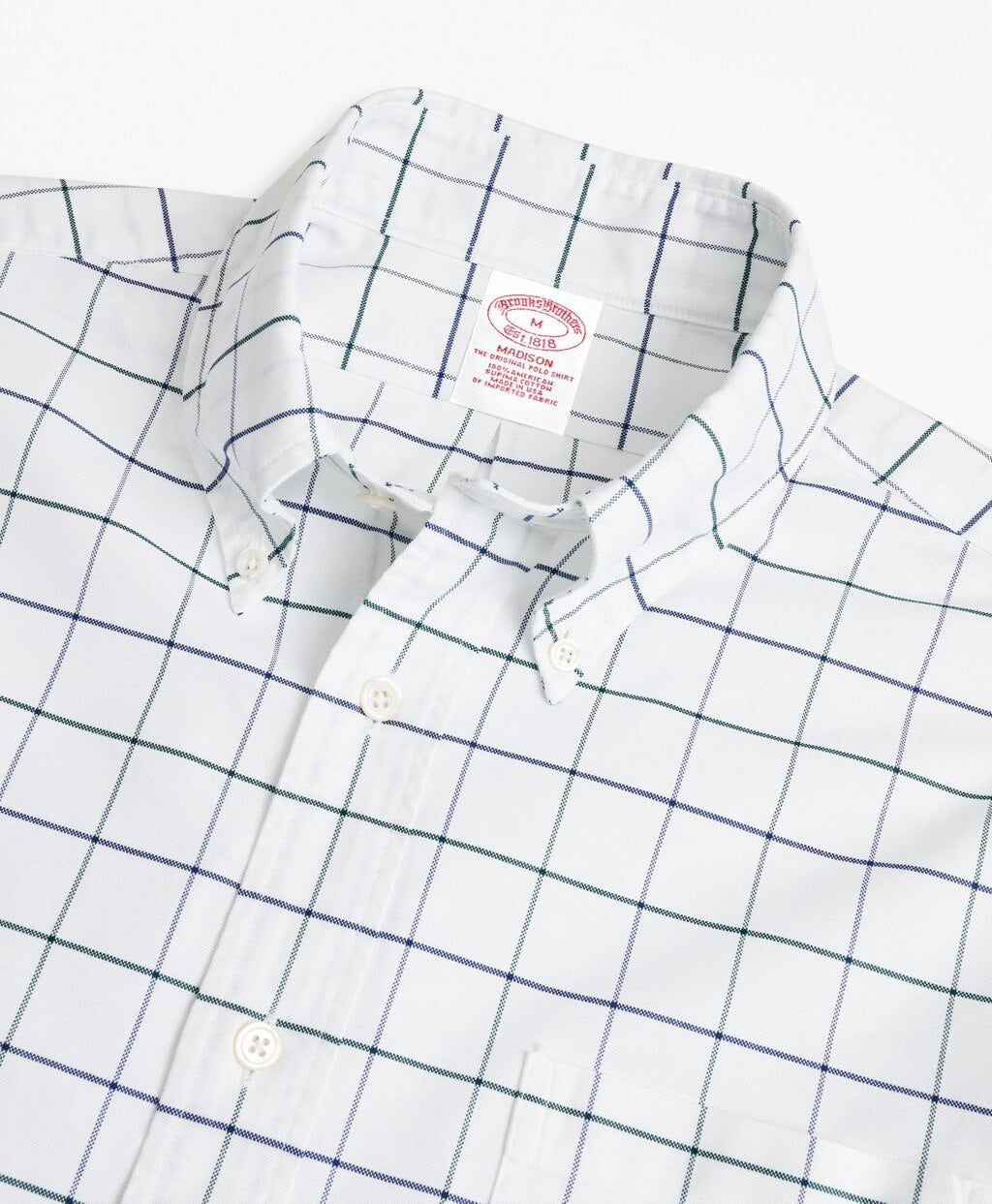 Brooks Brothers Men Madison Fit Oxford Windowpane Sport Shirt