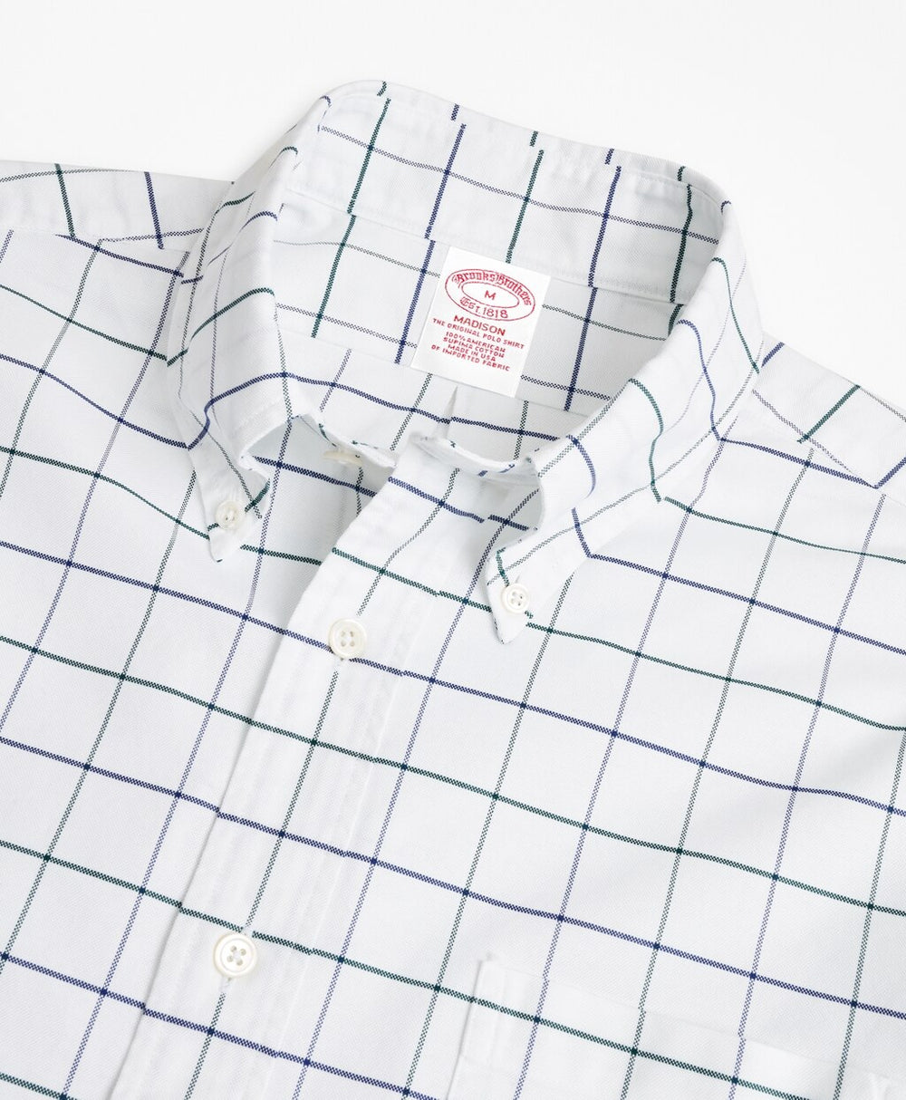 Brooks Brothers Men Madison Fit Oxford Windowpane Sport Shirt