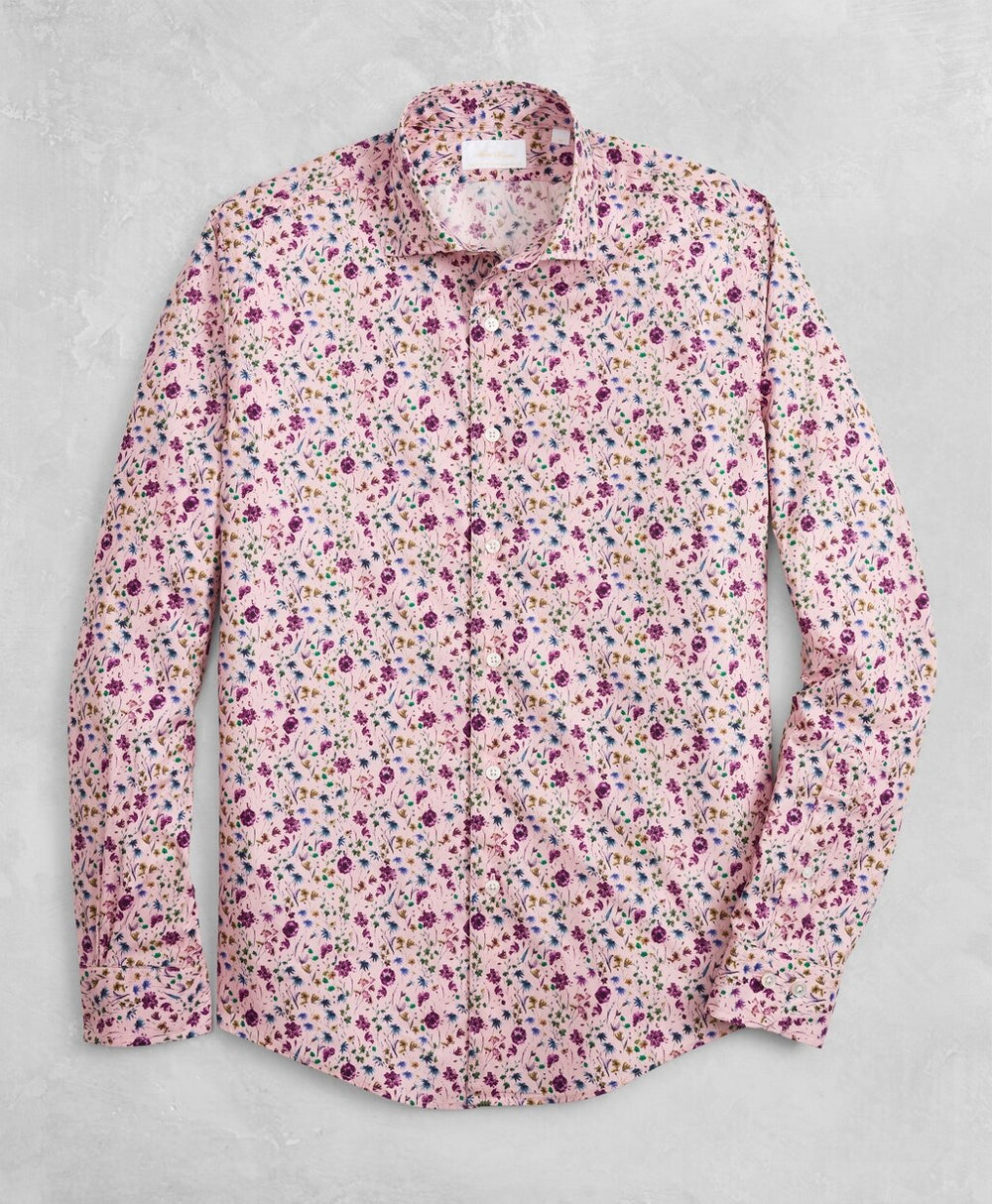 Brooks Brothers Men Golden Fleece® Regent Fit Pink Floral Sport Shirt