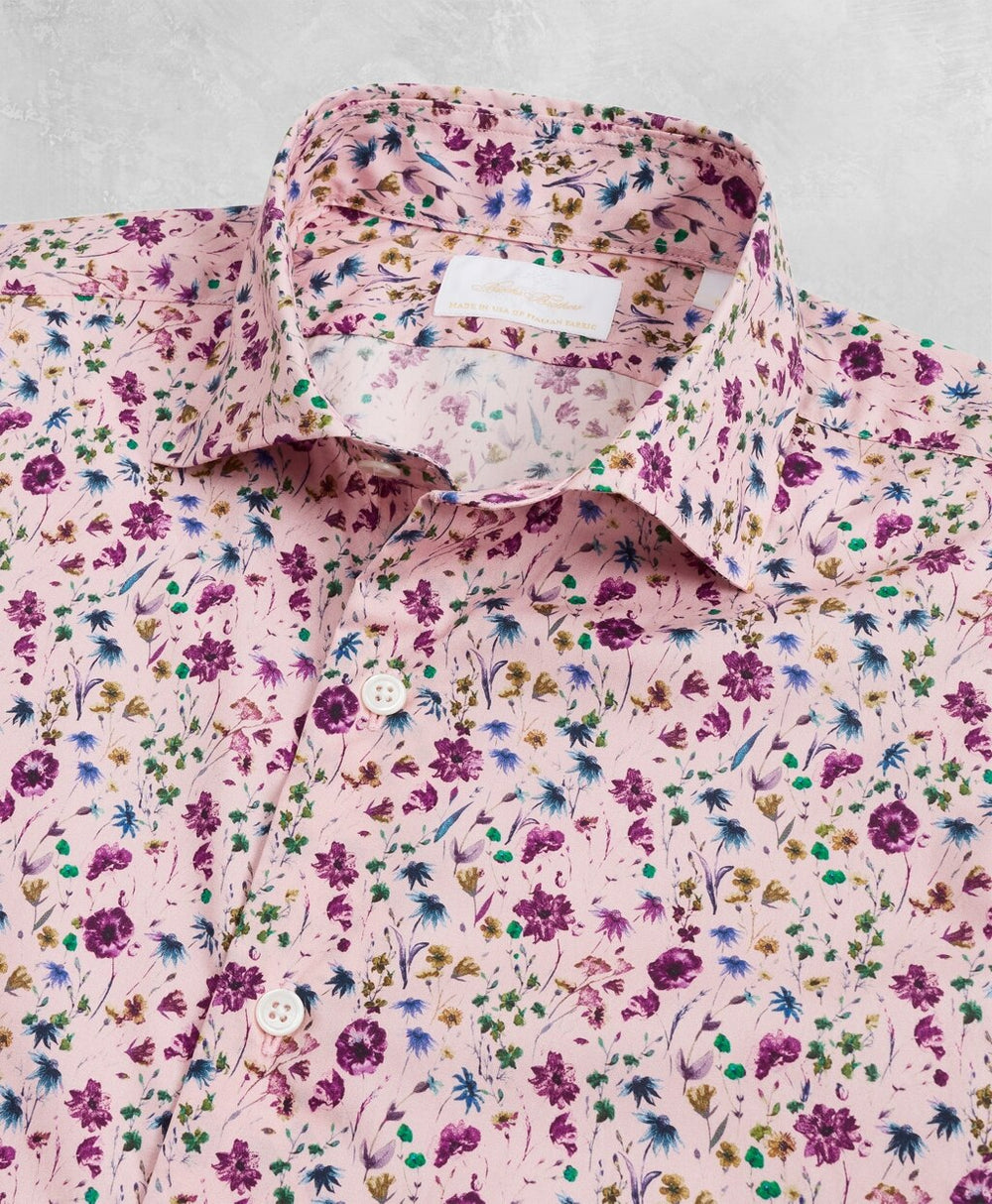 Brooks Brothers Men Golden Fleece® Regent Fit Pink Floral Sport Shirt