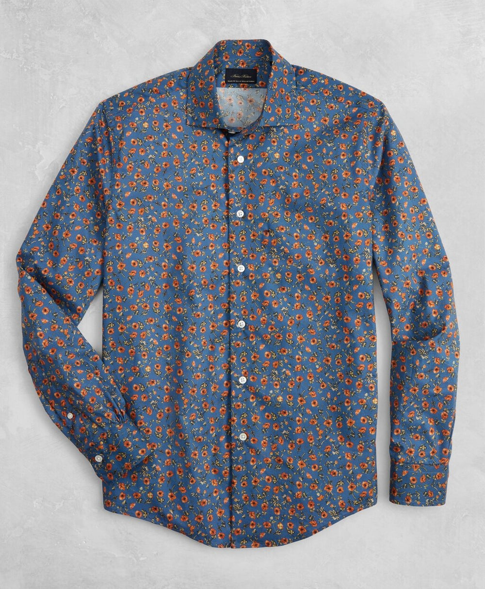 Brooks Brothers Men Golden Fleece® Regent Fit Blue Floral Sport Shirt