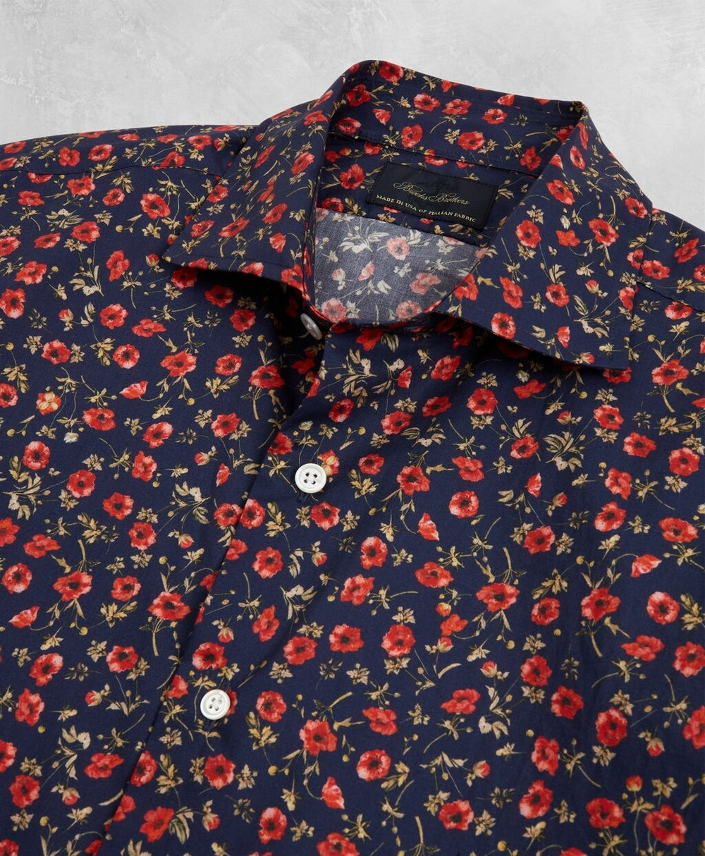 Brooks Brothers Men Golden Fleece® Regent Fit Navy Floral Sport Shirt