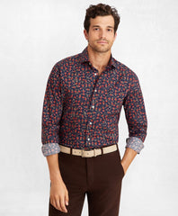 Brooks Brothers Men Golden Fleece® Regent Fit Navy Floral Sport Shirt