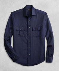 Brooks Brothers Men Golden Fleece® BrooksTech™ Two-Pocket Wool Sport Shirt