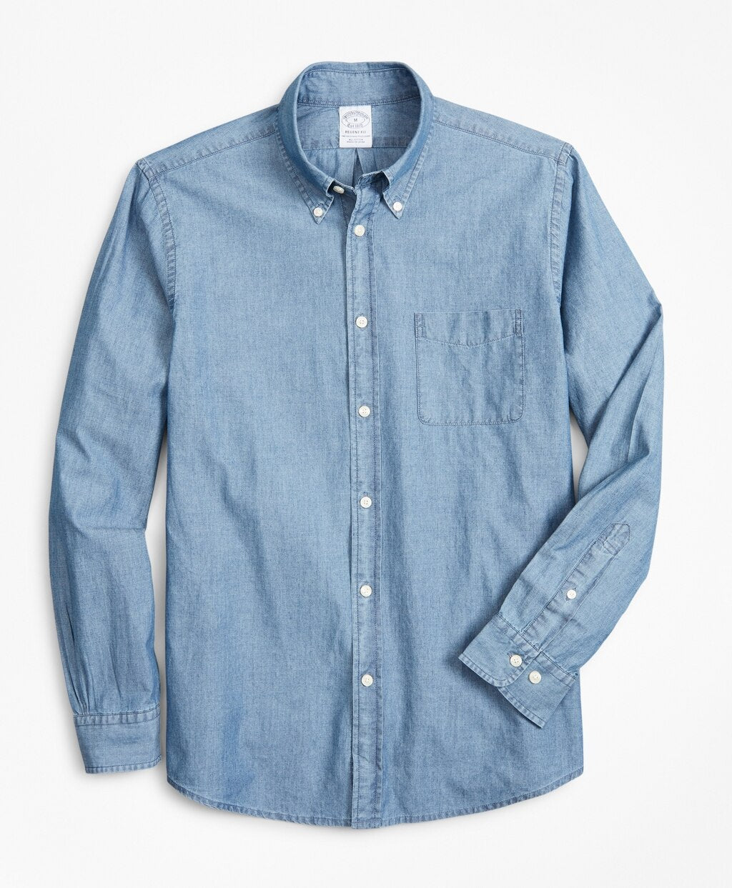 Brooks Brothers Men Regent Fitted Sport Shirt, Indigo Chambray