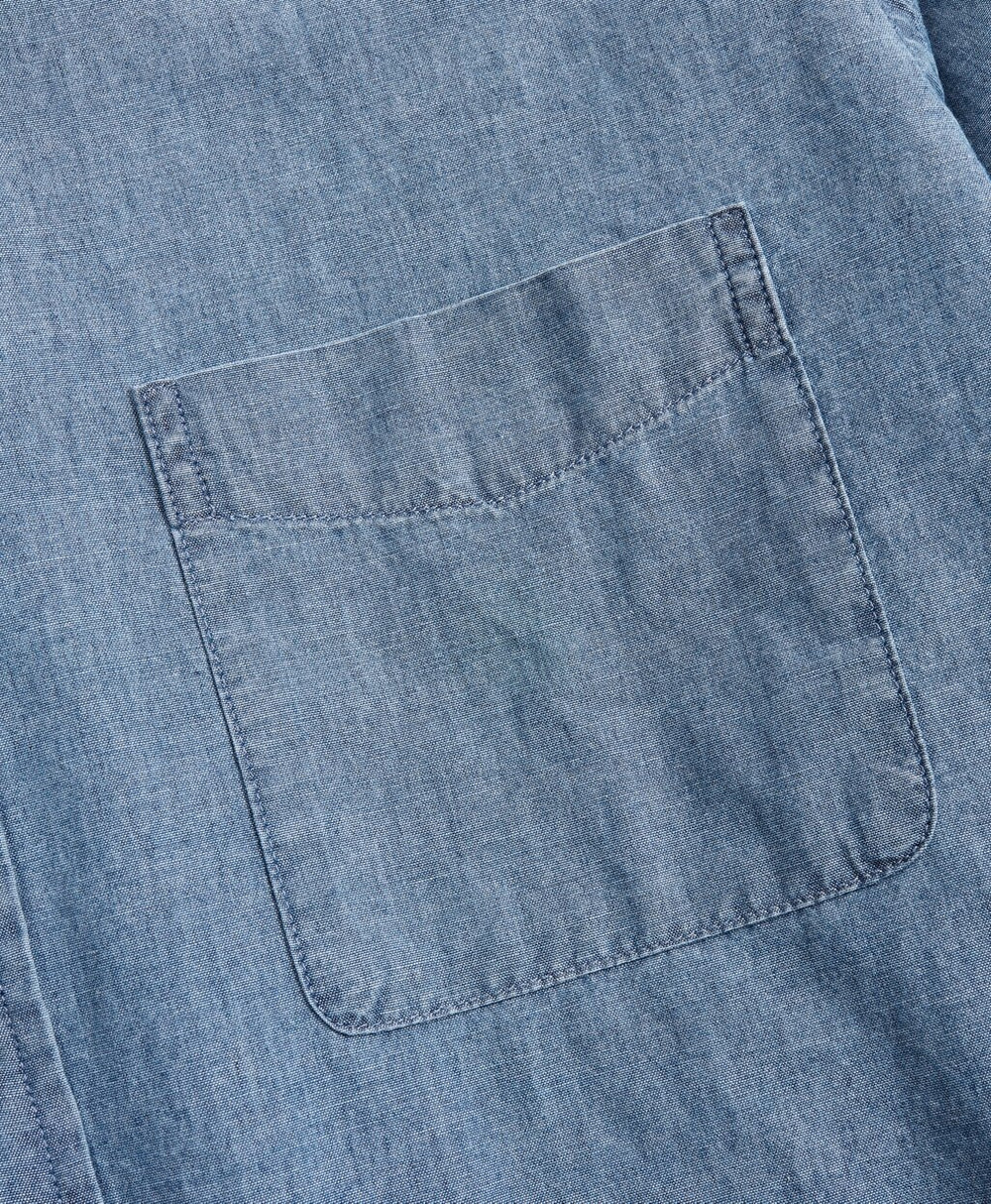 Brooks Brothers Men Regent Fitted Sport Shirt, Indigo Chambray