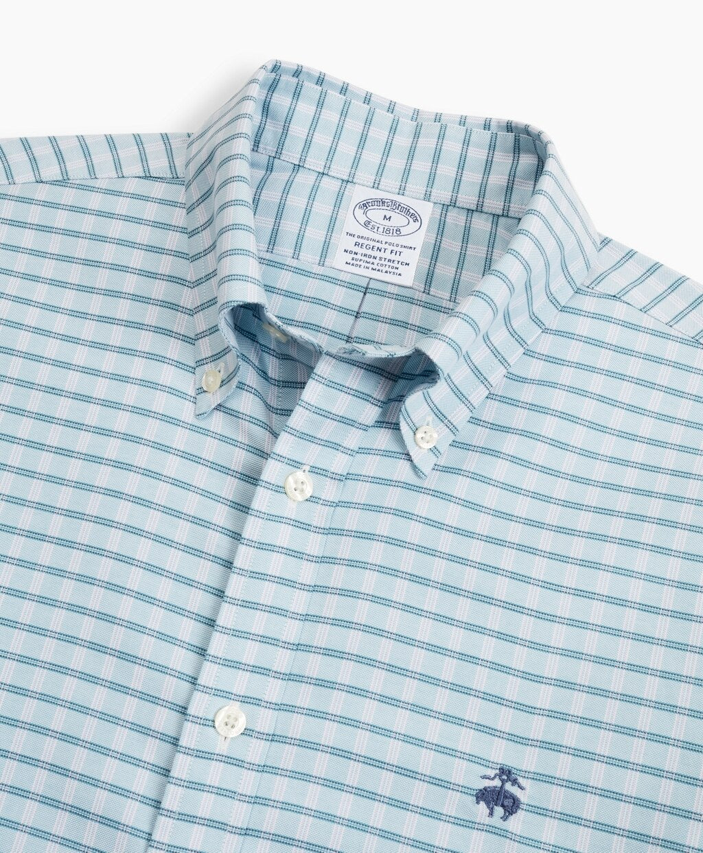 Brooks Brothers Men Stretch Regent Fitted Sport Shirt, Non-Iron Check
