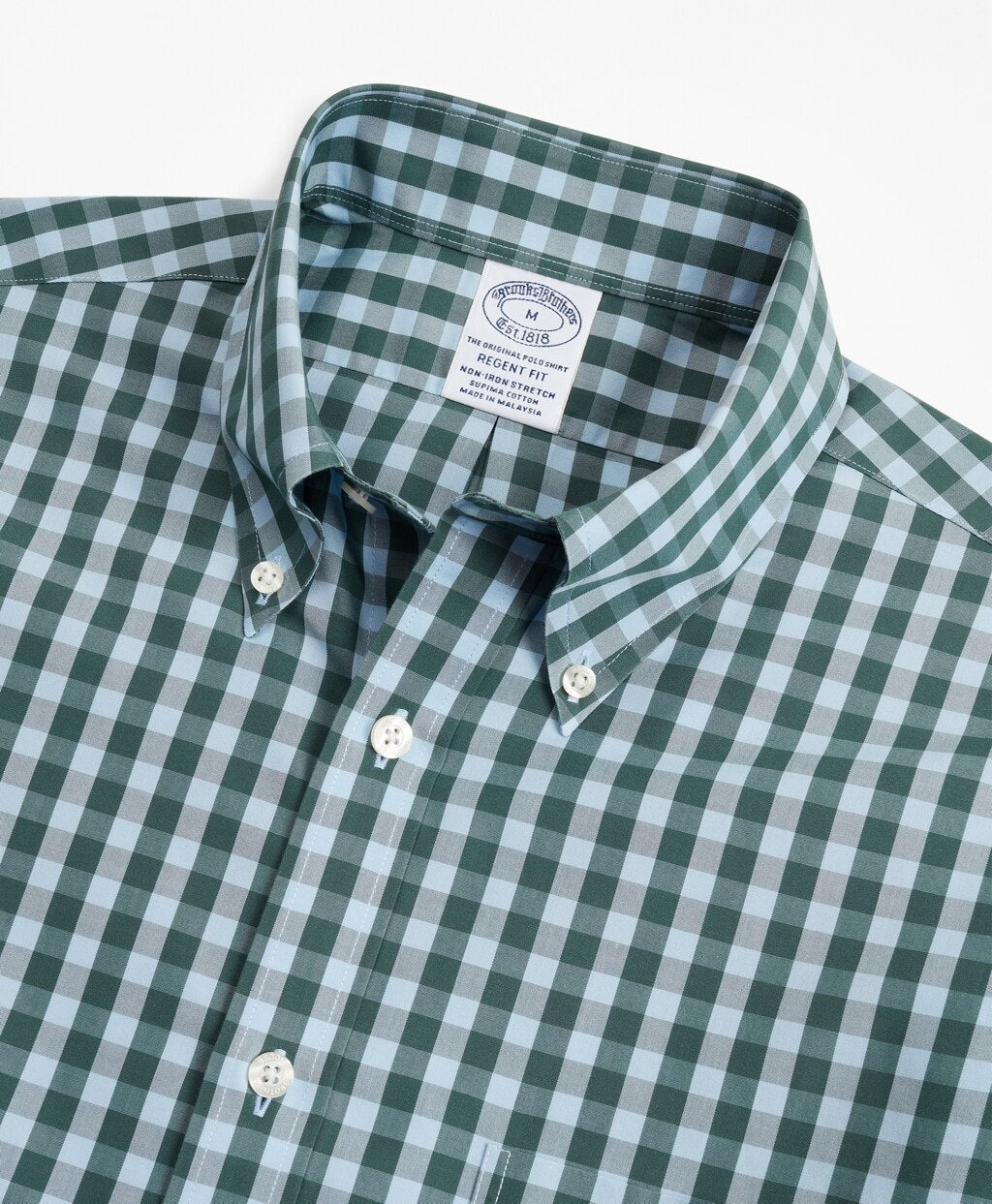 Brooks Brothers Men Stretch Regent Fitted Sport Shirt, Non-Iron Gingham