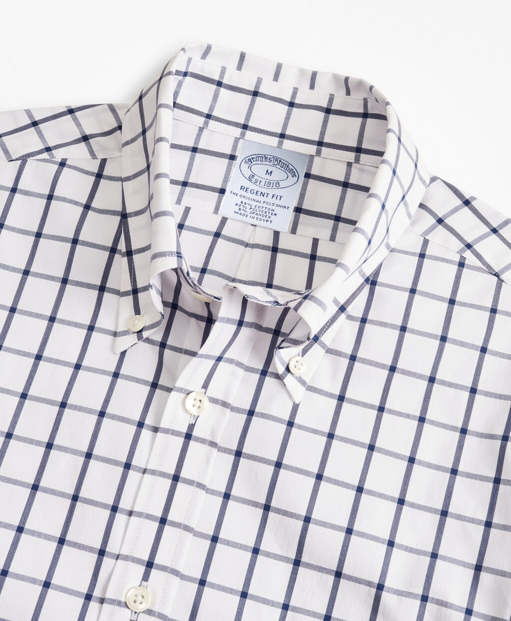 Brooks Brothers Men Regent Fitted Sport Shirt, Performance Series with COOLMAX®, Windowpane