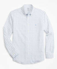 Brooks Brothers Men Stretch Regent Fitted Sport Shirt, Non-Iron Windowpane