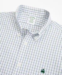 Brooks Brothers Men Stretch Milano Slim-Fit Sport Shirt, Non-Iron Windowpane