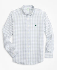 Brooks Brothers Men Stretch Milano Slim-Fit Sport Shirt, Non-Iron Windowpane
