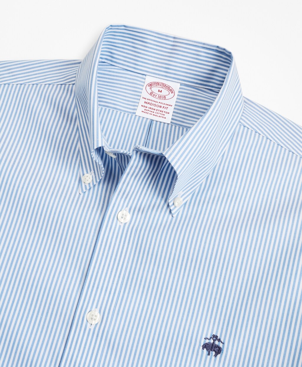 Brooks Brothers Men Stretch Madison Classic-Fit Sport Shirt, Non-Iron Stripe