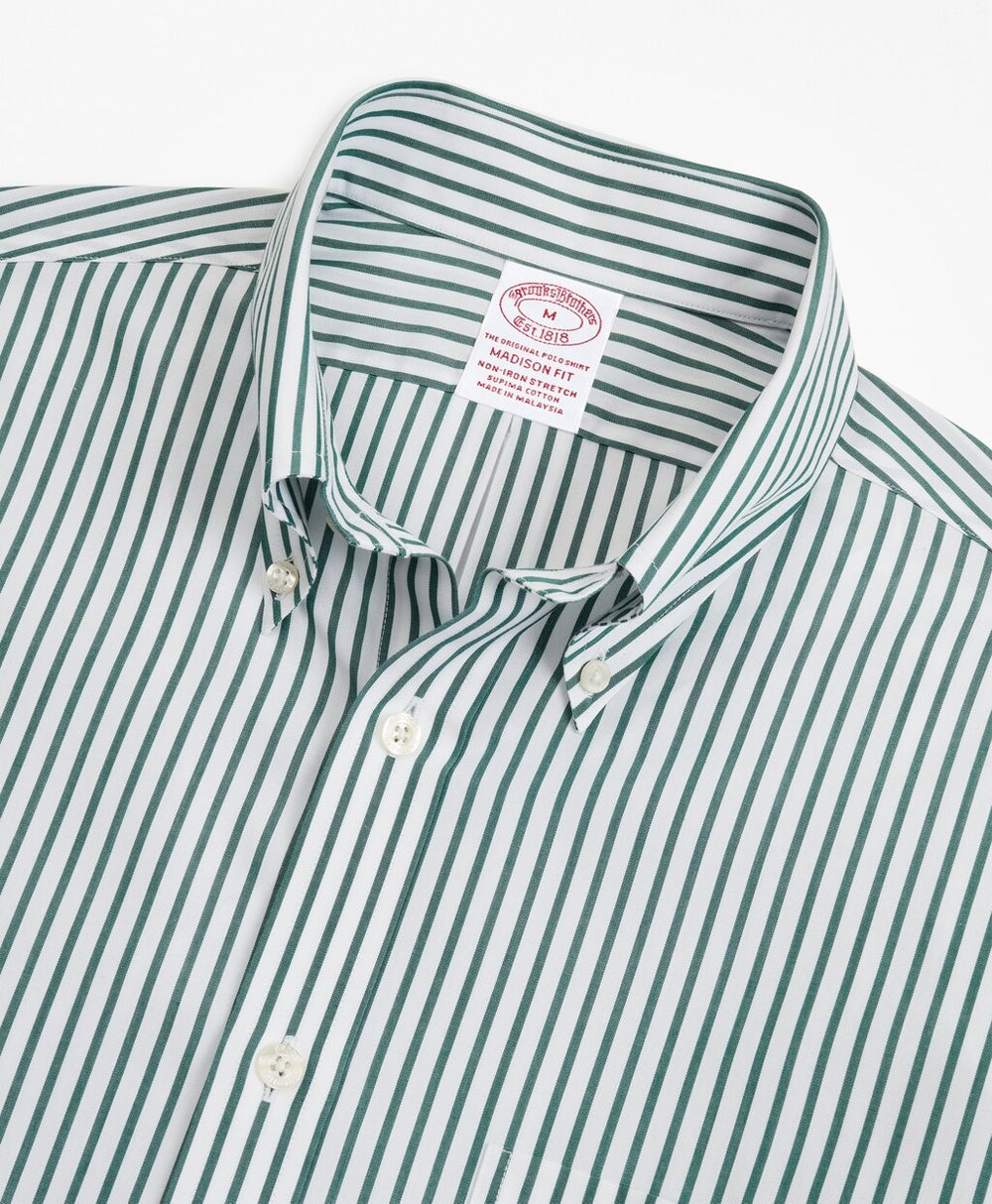 Brooks Brothers Men Stretch Madison Classic-Fit Sport Shirt, Non-Iron Candy Stripe