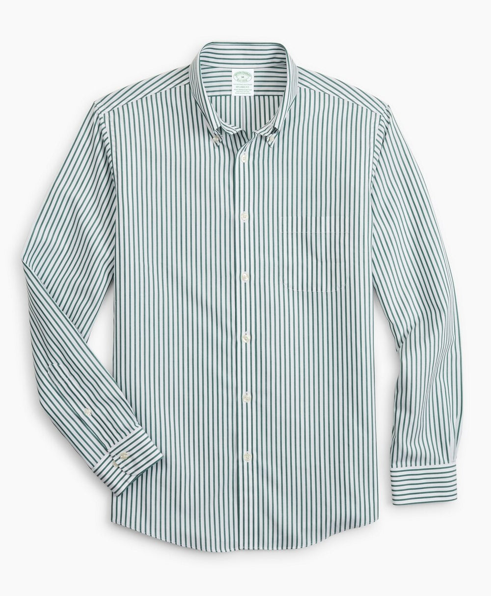 Brooks Brothers Men Stretch Milano Slim-Fit Sport Shirt, Non-Iron Candy Stripe