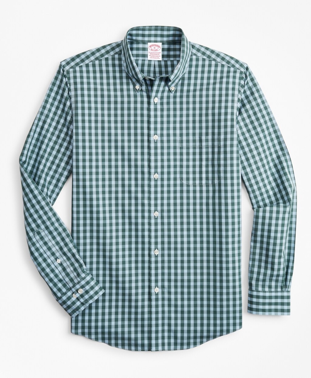 Brooks Brothers Men Stretch Madison Classic-Fit Sport Shirt, Non-Iron Gingham