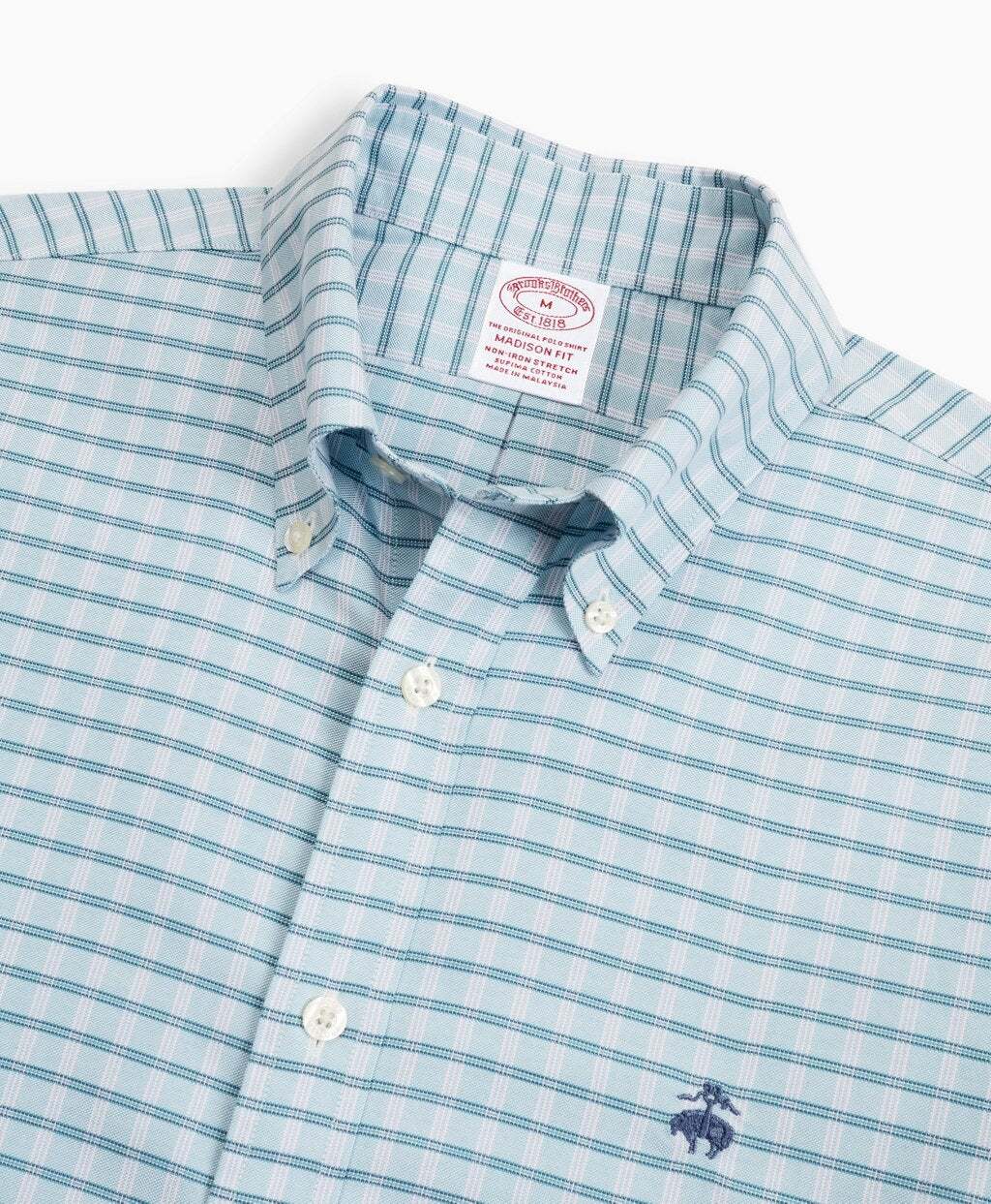 Brooks Brothers Men Stretch Madison Classic-Fit Sport Shirt, Non-Iron Check