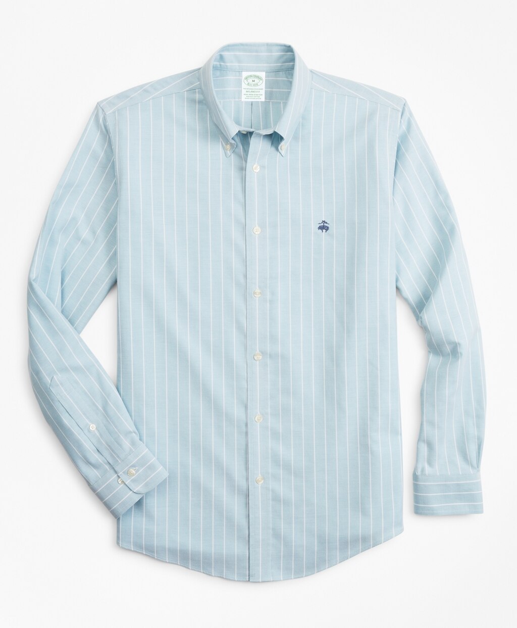 Brooks Brothers Men Stretch Milano Slim-Fit Sport Shirt, Non-Iron Stripe