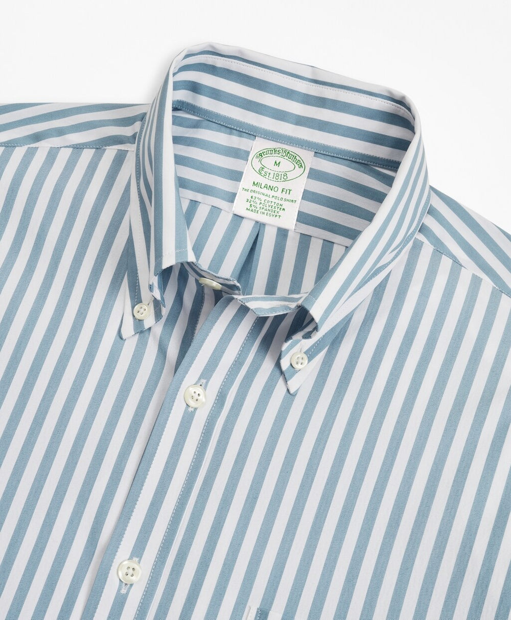 Brooks Brothers Men Milano Slim-Fit Sport Shirt, Performance Series with COOLMAX®, Stripe