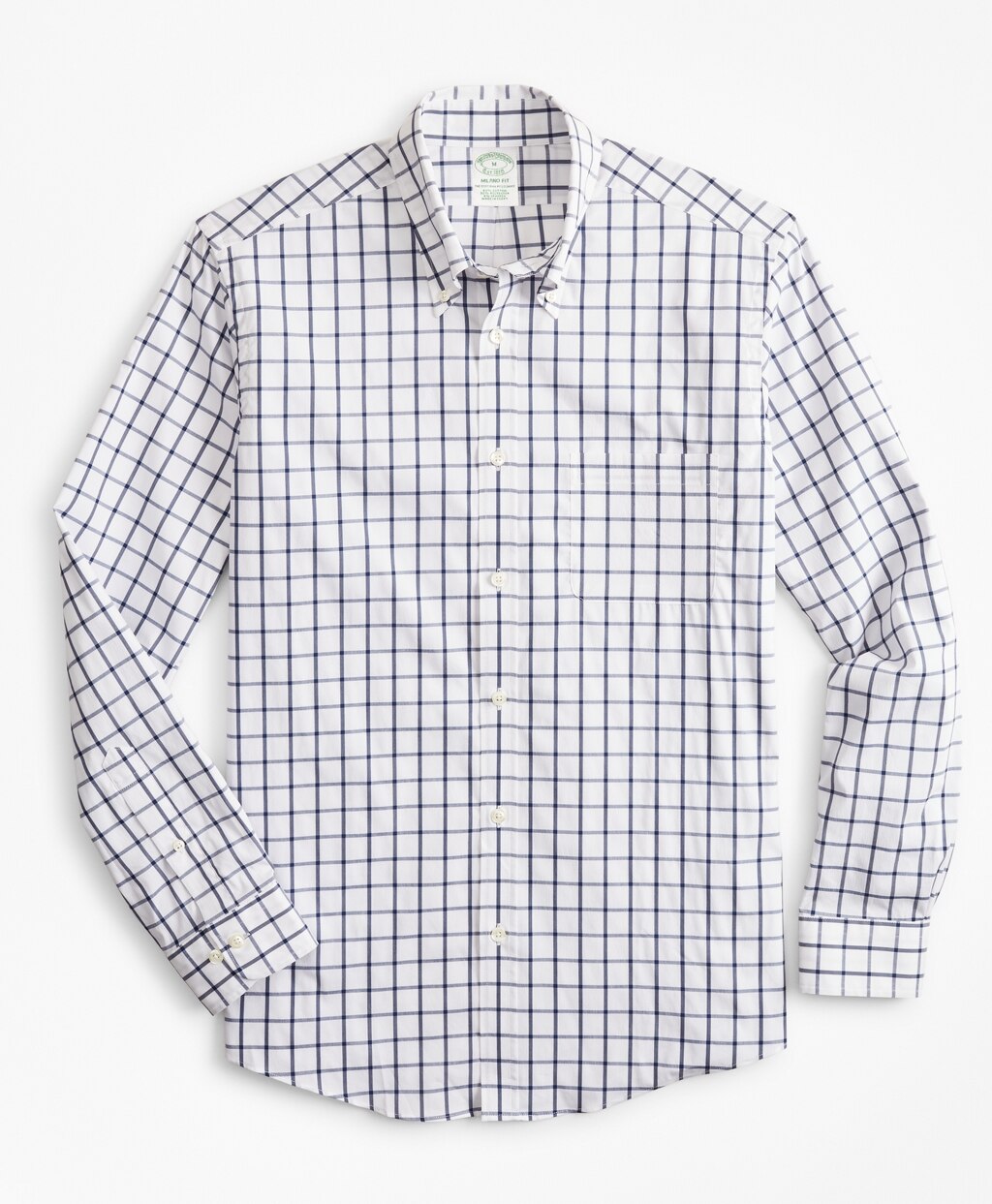 Brooks Brothers Men Milano Slim-Fit Sport Shirt, Performance Series with COOLMAX®, Windowpane