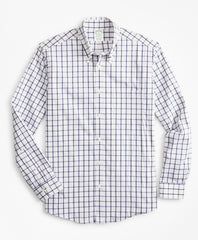 Brooks Brothers Men Milano Slim-Fit Sport Shirt, Performance Series with COOLMAX®, Windowpane