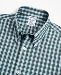 Brooks Brothers Men Stretch Regent Fitted Sport Shirt, Non-Iron Short-Sleeve Gingham