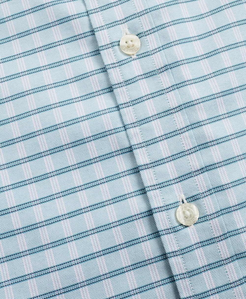 Brooks Brothers Men Stretch Regent Fitted Sport Shirt, Non-Iron Short-Sleeve Check