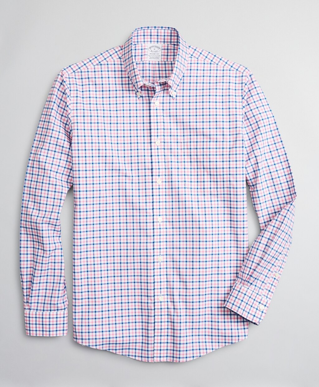 Brooks Brothers Men Stretch Regent Fitted Sport Shirt, Non-Iron Windowpane
