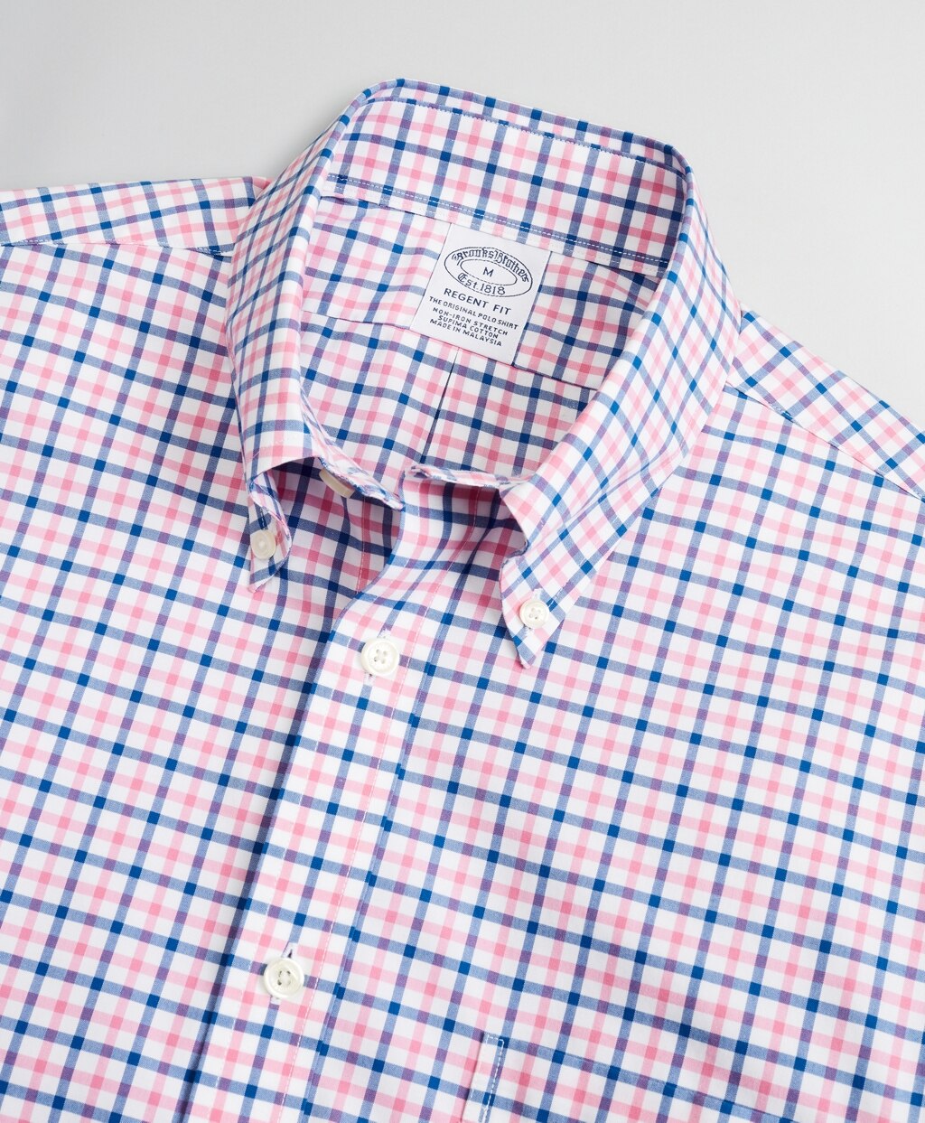 Brooks Brothers Men Stretch Regent Fitted Sport Shirt, Non-Iron Windowpane