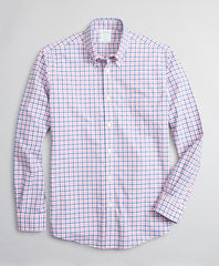 Brooks Brothers Men Stretch Milano Slim-Fit Sport Shirt, Non-Iron Windowpane