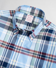 Brooks Brothers Men Stretch Madison Classic-Fit Sport Shirt, Non-Iron Multi-Plaid