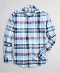 Brooks Brothers Men Stretch Madison Classic-Fit Sport Shirt, Non-Iron Multi-Plaid