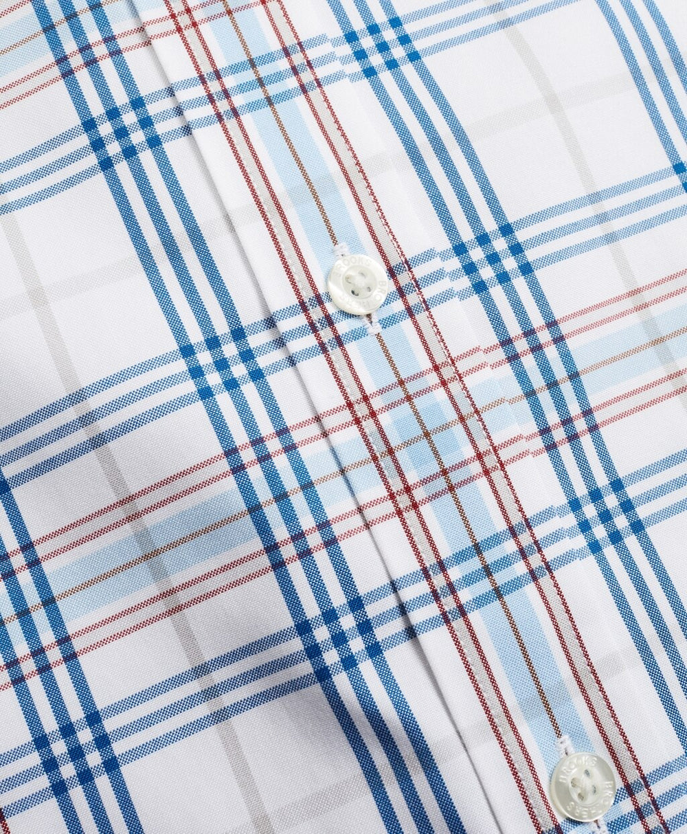 Brooks Brothers Men Stretch Regent Fitted Sport Shirt, Non-Iron Multi-Plaid