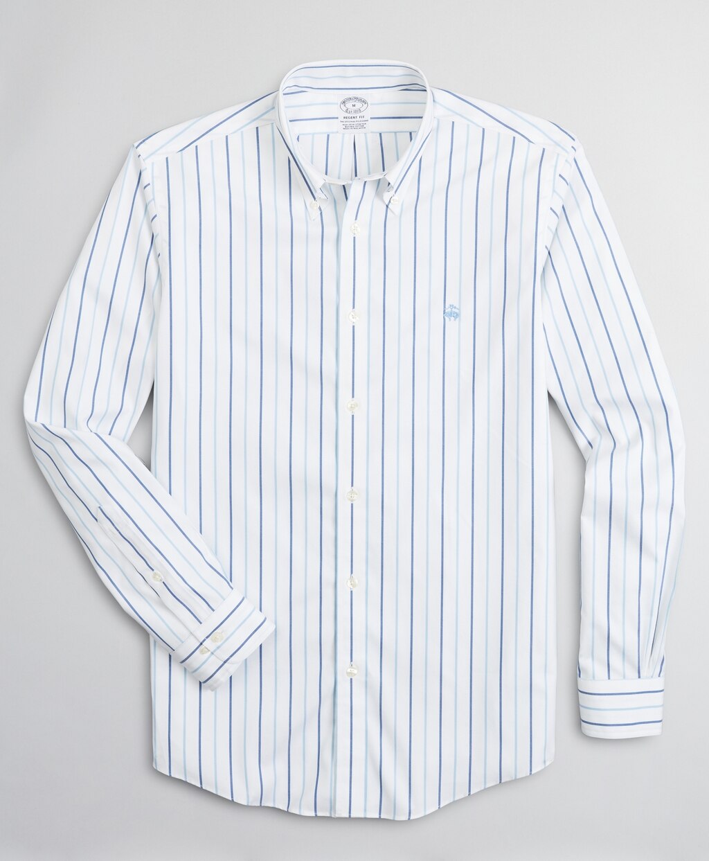Brooks Brothers Men Stretch Regent Fitted Sport Shirt, Non-Iron Stripe