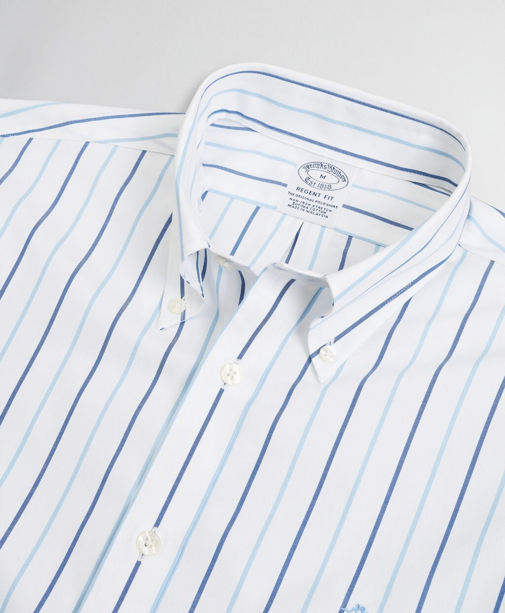 Brooks Brothers Men Stretch Regent Fitted Sport Shirt, Non-Iron Stripe