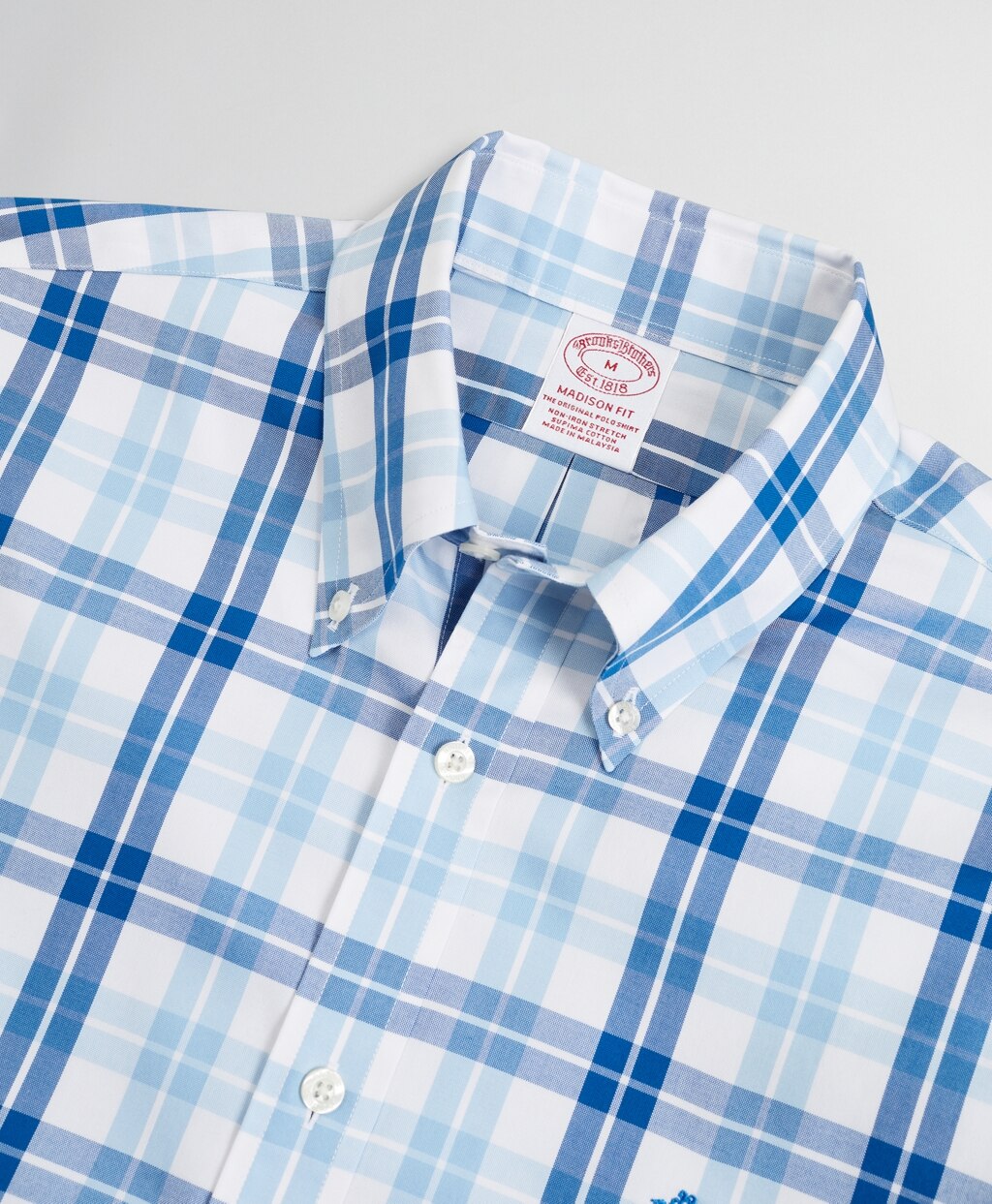 Brooks Brothers Men Stretch Madison Classic-Fit Sport Shirt, Non-Iron Check