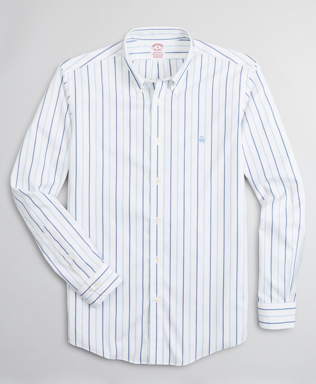 Brooks Brothers Men Stretch Madison Classic-Fit Sport Shirt, Non-Iron Stripe