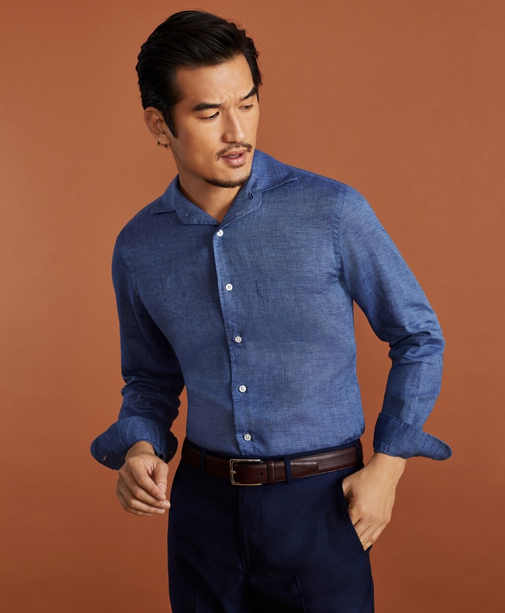 Brooks Brothers Men Golden Fleece® Regent Fit Linen Sport Shirt