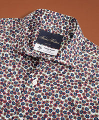 Brooks Brothers Men Golden Fleece® Regent Fit Navy Flower-Print Poplin Sport Shirt