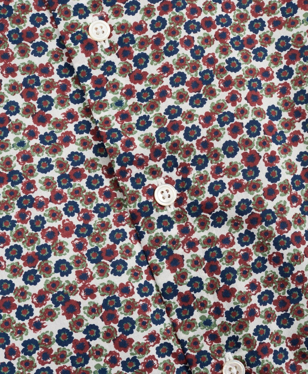 Brooks Brothers Men Golden Fleece® Regent Fit Navy Flower-Print Poplin Sport Shirt