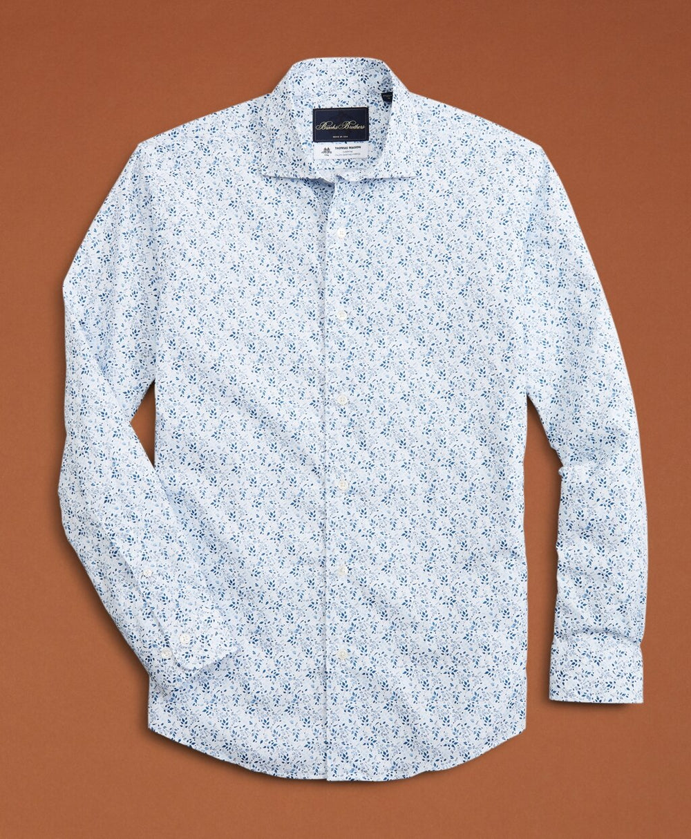 Brooks Brothers Men Golden Fleece® Regent Fit Flower-Print Poplin Sport Shirt