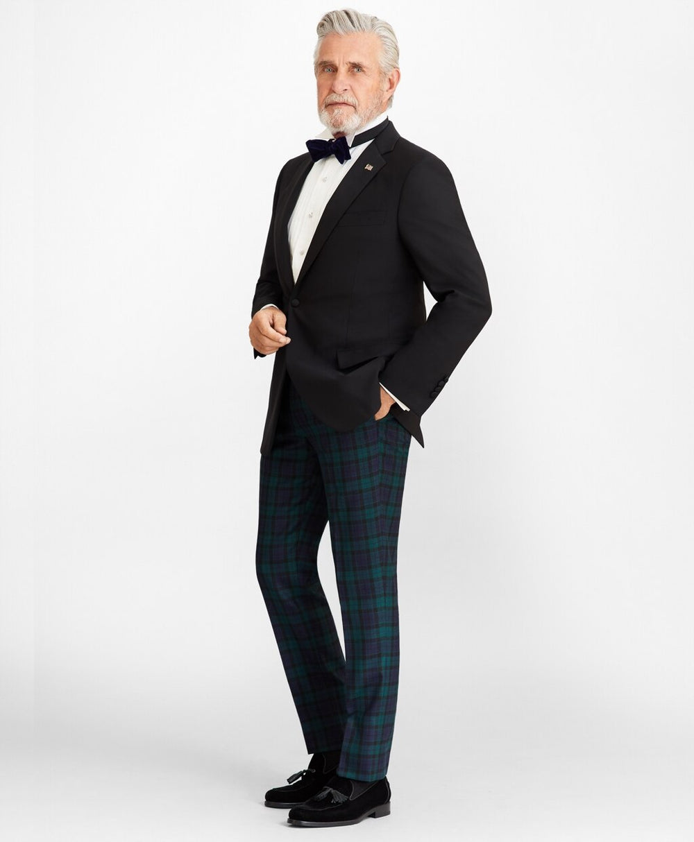 Brooks Brothers Men Madison Fit Black Watch Wool Trousers