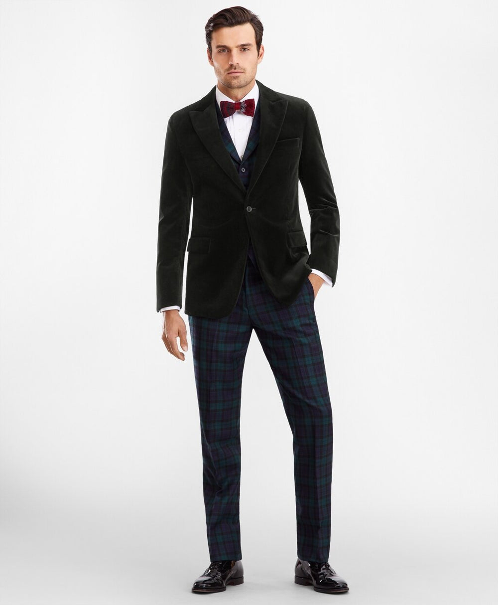 Brooks Brothers Men Regent Fit Black Watch Wool Trousers